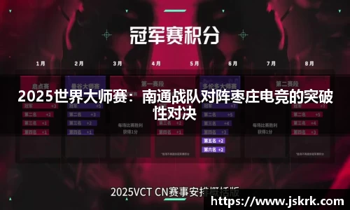 2025世界大师赛：南通战队对阵枣庄电竞的突破性对决